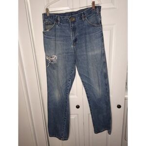 Vintage Dickies Carpenter Jeans 34x34 Light Wash Work Wear Red Label Relaxed 90s